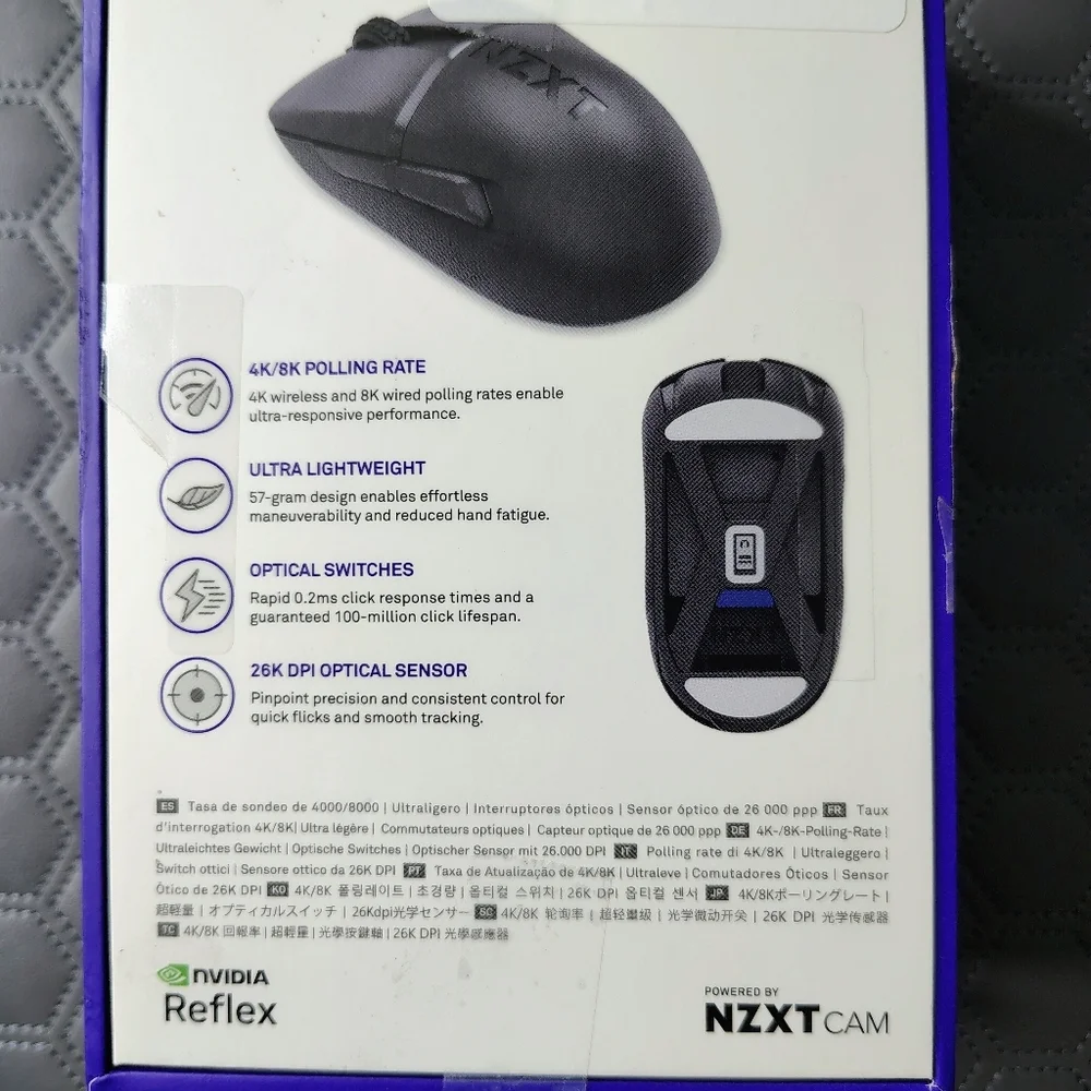 NZXT Lift Elite Wireless Gaming Mouse 26K DPI PixArt PAW3395 Black